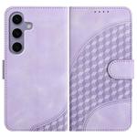 For Samsung Galaxy S25 5G YX0060 Elephant Head Embossed Phone Leather Case with Lanyard(Light Purple)