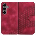 For Samsung Galaxy S25+ 5G YX0060 Elephant Head Embossed Phone Leather Case with Lanyard(Rose Red)