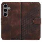 For Samsung Galaxy S25+ 5G YX0060 Elephant Head Embossed Phone Leather Case with Lanyard(Coffee)