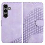 For Samsung Galaxy S25+ 5G YX0060 Elephant Head Embossed Phone Leather Case with Lanyard(Light Purple)