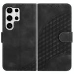 For Samsung Galaxy S25 Ultra 5G YX0060 Elephant Head Embossed Phone Leather Case with Lanyard(Black)
