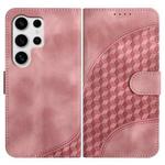 For Samsung Galaxy S25 Ultra 5G YX0060 Elephant Head Embossed Phone Leather Case with Lanyard(Pink)