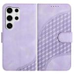 For Samsung Galaxy S25 Ultra 5G YX0060 Elephant Head Embossed Phone Leather Case with Lanyard(Light Purple)