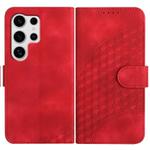 For Samsung Galaxy S25 Ultra 5G YX0060 Elephant Head Embossed Phone Leather Case with Lanyard(Red)