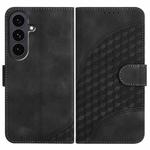 For Samsung Galaxy S25 FE 5G Elephant Head Embossed Phone Leather Case with Lanyard(Black)