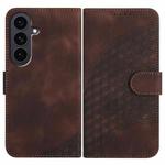 For Samsung Galaxy S25 FE 5G Elephant Head Embossed Phone Leather Case with Lanyard(Coffee)