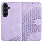 For Samsung Galaxy S25 FE 5G Elephant Head Embossed Phone Leather Case with Lanyard(Light Purple)