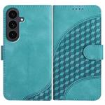 For Samsung Galaxy S25 FE 5G Elephant Head Embossed Phone Leather Case with Lanyard(Light Blue)