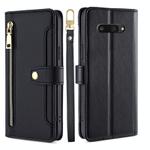 For Kyocera Digno SX4 5G Sheep Texture Cross-body Zipper Wallet Leather Phone Case(Black)