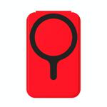 Magnetic Card Bag Phone Desktop Holder with Mirror(Red)