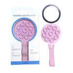 Suction Cup Magnetic Silicone Band Phone Holder(Pink)