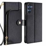 For Samsung Galaxy M35 5G Zipper Bag Leather Phone Case(Black)