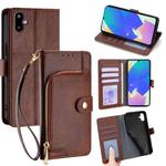 For Samsung Galaxy F06 5G Zipper Bag Leather Phone Case(Brown)