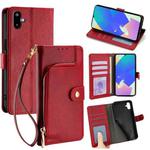 For Samsung Galaxy F06 5G Zipper Bag Leather Phone Case(Red)