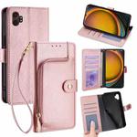 For Samsung Galaxy Xcover 7 Pro 5G Zipper Bag Leather Phone Case(Rose Gold)