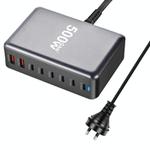 500W GaN 6 Type-C 2 USB Multi Ports Sharing Desktop Charger, Plug:AU Plug(Grey)