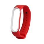 For Xiaomi Mi Band 5 Two-color TPE Watch Band(Red+White)