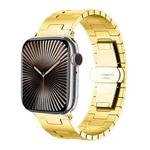 For Apple Watch 46mm / 49mm / 45mm / 44mm Side Release Stainless Steel Watch Band(Gold)