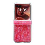 For Motorola Razr 60 Ultra Three-piece Set Pearlescent Shell Texture Phone Case(Red)