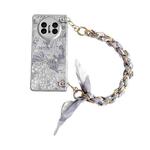 For Huawei Mate X3 / X5 Embroidery Style DIY Full Coverage Phone Case with Scarf / Bracelet(Grey)