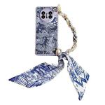 For Huawei Mate X3 / X5 Embroidery Style DIY Full Coverage Phone Case with Scarf / Bracelet(Blue)