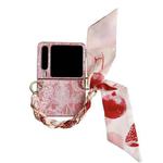 For Huawei Pura X Embroidery Style DIY Full Coverage Phone Case with Scarf / Bracelet(Pink)