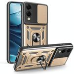 For Samsung Galaxy S25 Edge 5G Sliding Camera Cover Design TPU+PC Phone Case(Gold)