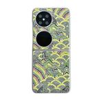 For Huawei P50 Pocket Propitious Clouds Embroidery Full Coverage Phone Case(Green)