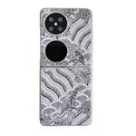 For Huawei P50 Pocket Propitious Clouds Embroidery Full Coverage Phone Case(Grey)