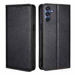 For Samsung Galaxy M35 5G Gloss Oil Solid Color Magnetic Leather Phone Case(Black)