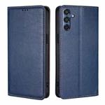 For Samsung Galaxy M35 5G Gloss Oil Solid Color Magnetic Leather Phone Case(Blue)