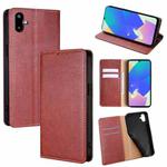 For Samsung Galaxy F06 5G Gloss Oil Solid Color Magnetic Leather Phone Case(Brown)