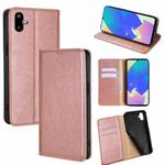 For Samsung Galaxy F06 5G Gloss Oil Solid Color Magnetic Leather Phone Case(Rose Gold)