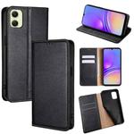 For Samsung Galaxy A05 4G Gloss Oil Solid Color Magnetic Leather Phone Case(Black)