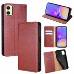 For Samsung Galaxy A05 4G Gloss Oil Solid Color Magnetic Leather Phone Case(Brown)