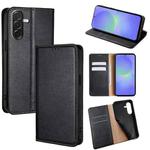 For Samsung Galaxy A36 5G Gloss Oil Solid Color Magnetic Leather Phone Case(Black)