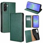 For Samsung Galaxy A36 5G Gloss Oil Solid Color Magnetic Leather Phone Case(Green)