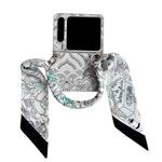For Huawei Pura X Propitious Clouds Embroidery Full Coverage Phone Case with Scarf / Bracelet(Grey)