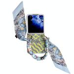 For Xiaomi Mix Flip Propitious Clouds Embroidery Full Coverage Phone Case with Scarf / Bracelet(Green)