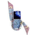 For Xiaomi Mix Flip Propitious Clouds Embroidery Full Coverage Phone Case with Scarf / Bracelet(Blue)