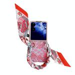 For Xiaomi Mix Flip Propitious Clouds Embroidery Full Coverage Phone Case with Scarf / Bracelet(Red)