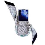For Xiaomi Mix Flip Propitious Clouds Embroidery Full Coverage Phone Case with Scarf / Bracelet(Grey)