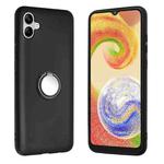 For Samsung Galaxy A07 5G Matte Ring Holder TPU Phone Case(Black)