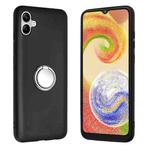 For Samsung Galaxy A07 5G Matte Ring Holder TPU Phone Case(Silver)