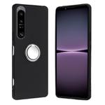 For Sony Xperia 1 IV Matte Ring Holder TPU Phone Case(Silver)