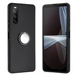 For Sony Xperia 5 IV Matte Ring Holder TPU Phone Case(Black)