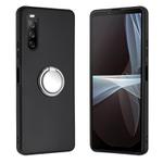 For Sony Xperia 5 IV Matte Ring Holder TPU Phone Case(Silver)