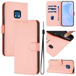 For Nokia XR20 Skin Feel Solid Color Leather Phone Case with Lanyard(Pink)