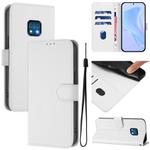 For Nokia XR20 Skin Feel Solid Color Leather Phone Case with Lanyard(White)