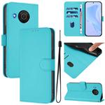 For Nokia X20 / X10 Skin Feel Solid Color Leather Phone Case with Lanyard(Lake Blue)